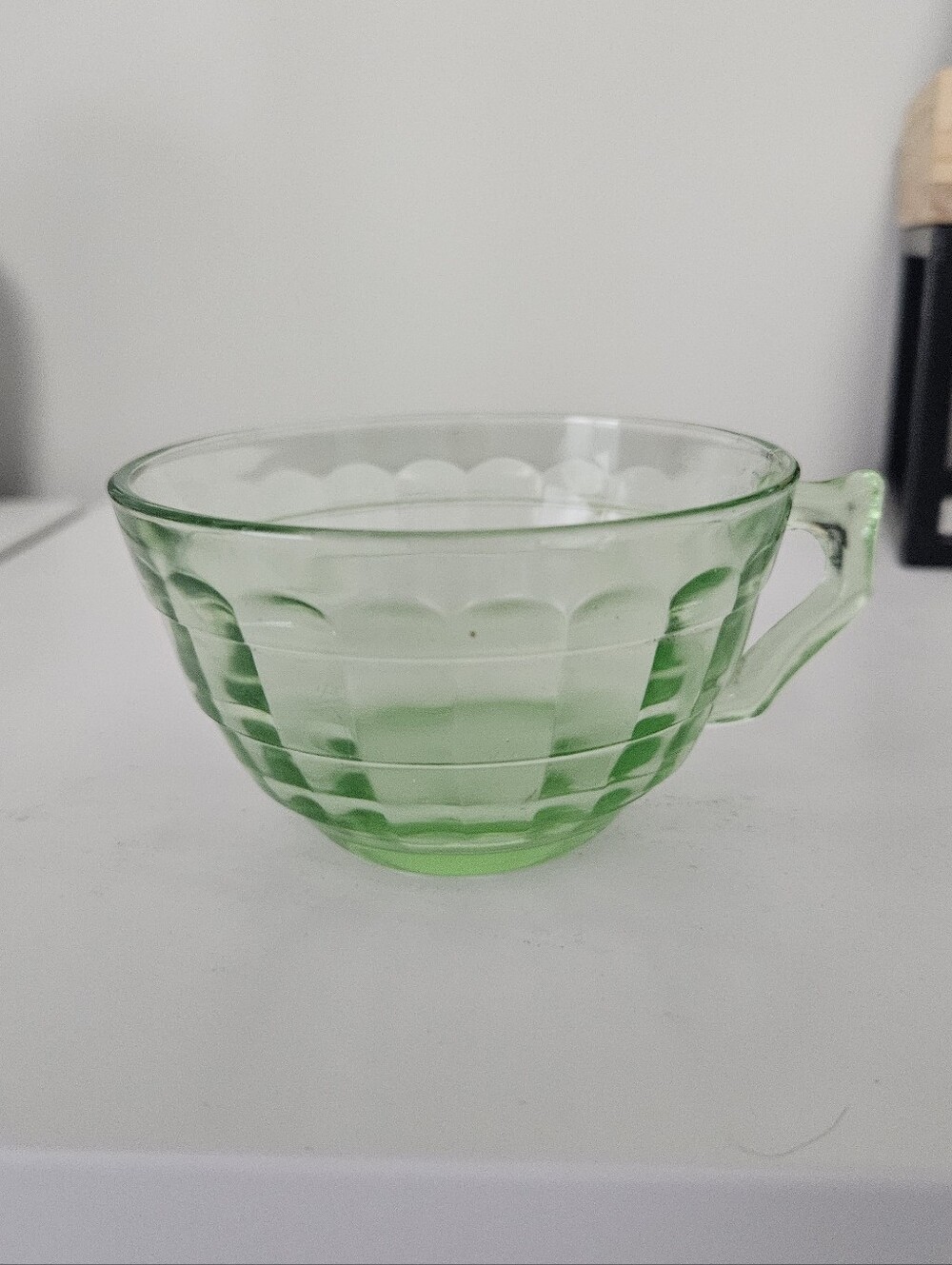 Vintage Uranium Glass Tea Cup